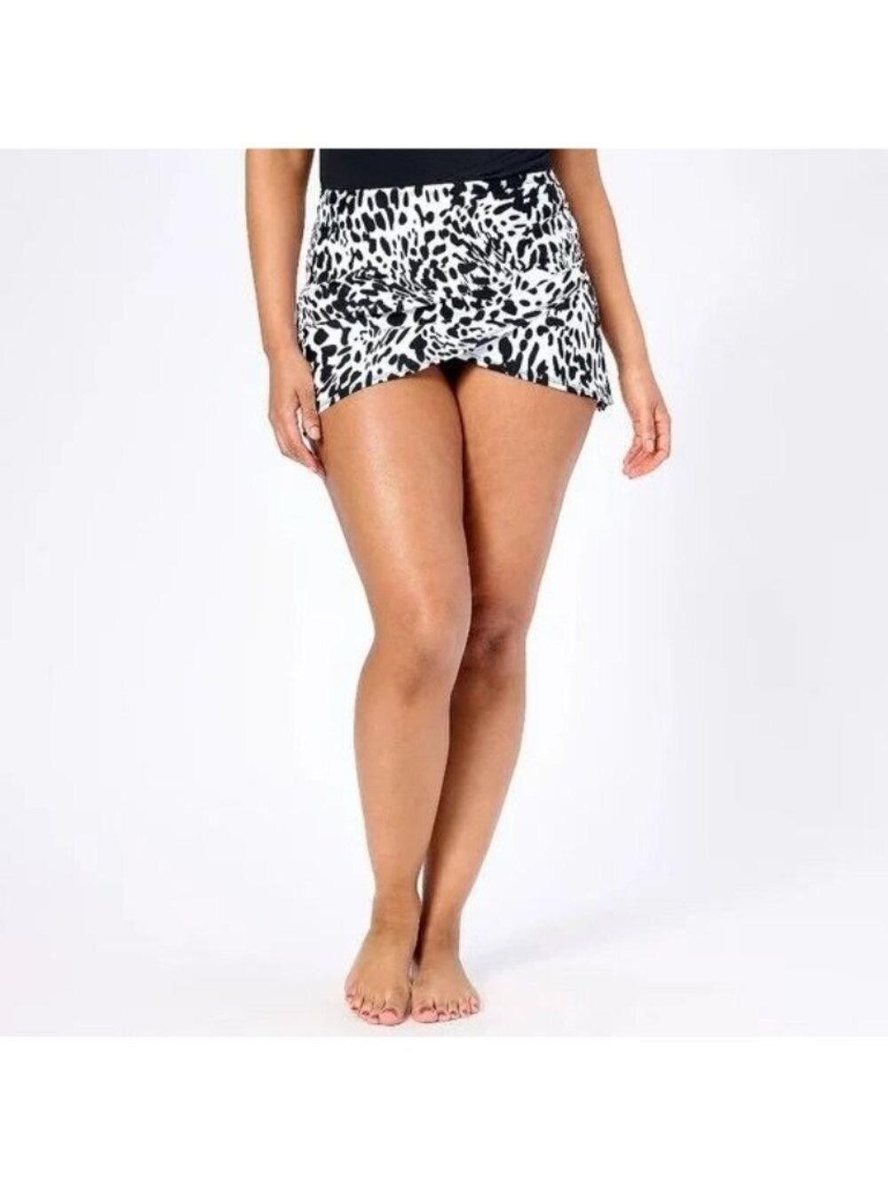 Jantzen Wrap Front Printed Swim Cover up Over-Skirt Pearl size 8 NWT